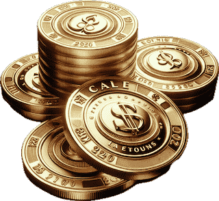 Krypto jetoner i guld som gevinster på Bitcoin casinoer i dag