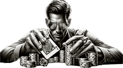 Dark Poker Player With Sunglasses spiller på udenlandske casino spil